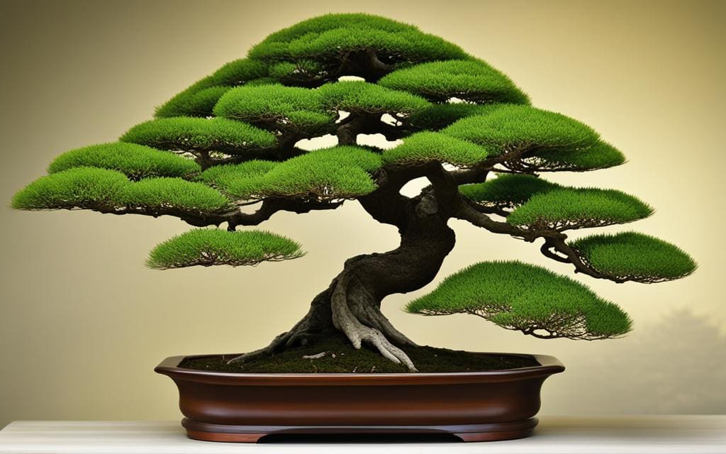 Bonsai boom in rechtopstaande stijl