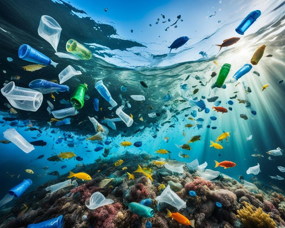 plastic afval in zee