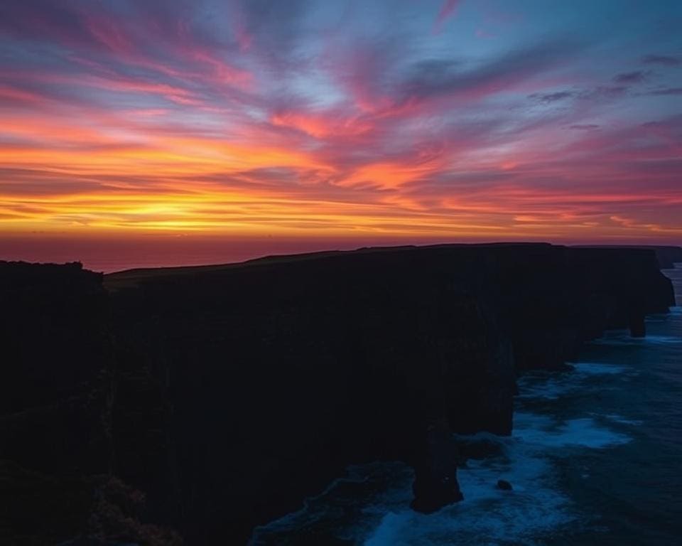 Bewonder de zonsondergangen boven de kliffen van Moher