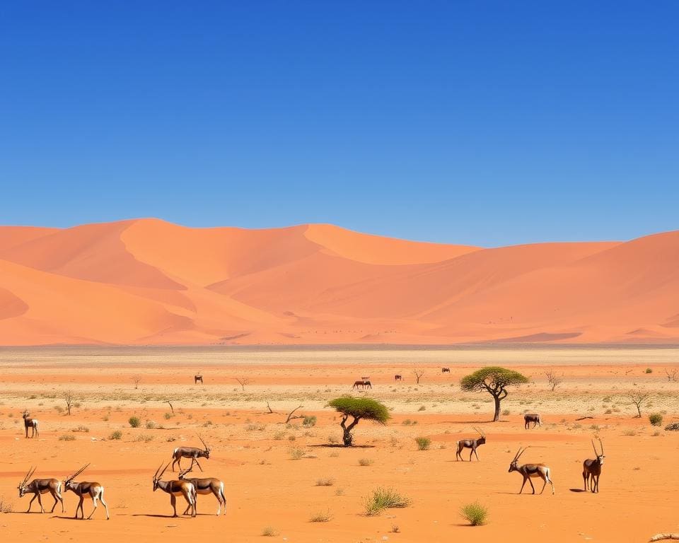 Namib-woestijn en unieke flora en fauna