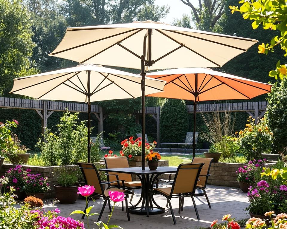 Opklapbare parasols voor tuin en terras