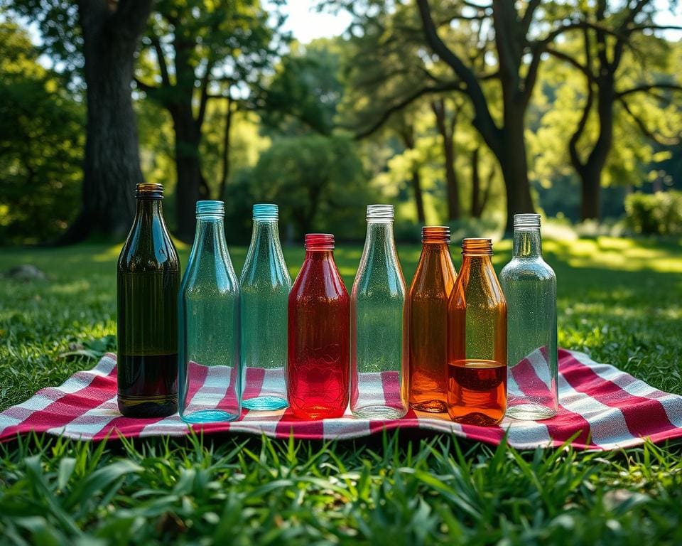 herbruikbare glazen drinkflessen