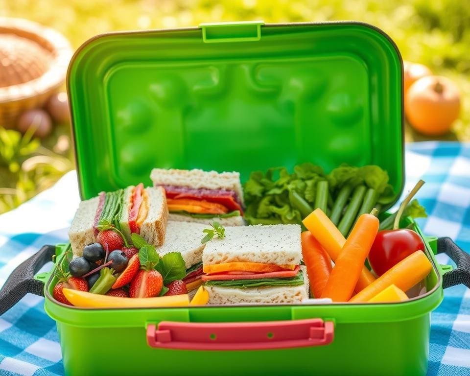 vers brood en lekker lunch in lunchbox