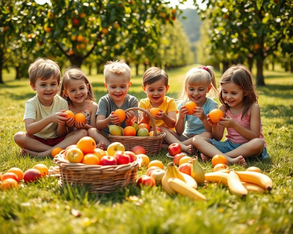 kinderen en fruit