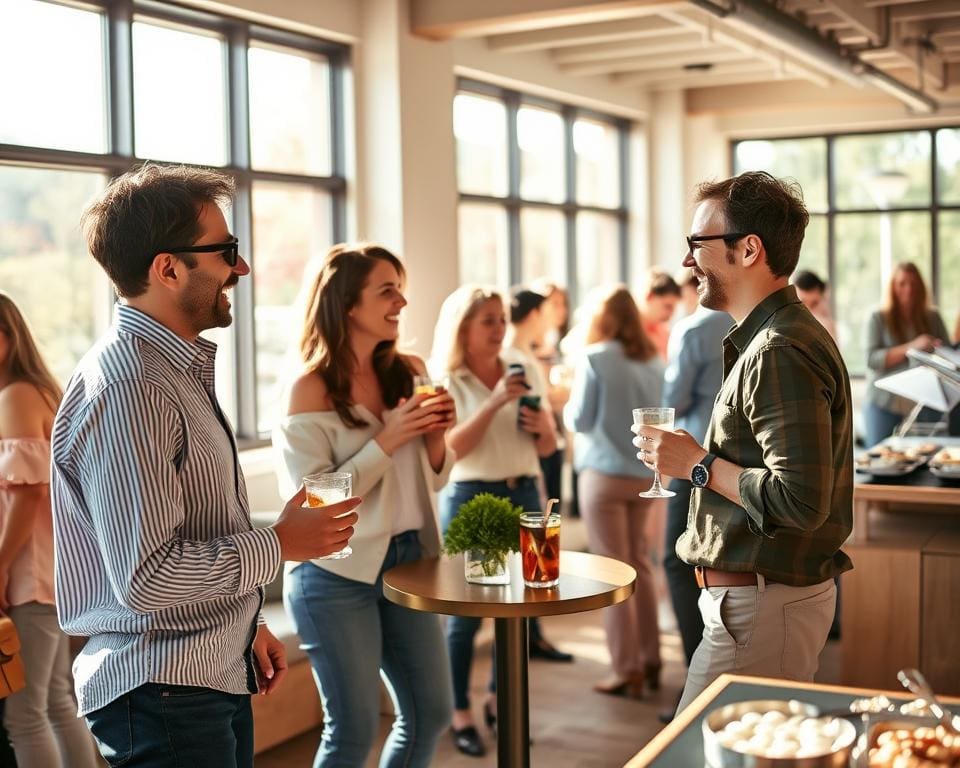 sociale interactie tijdens een gezellige borrel