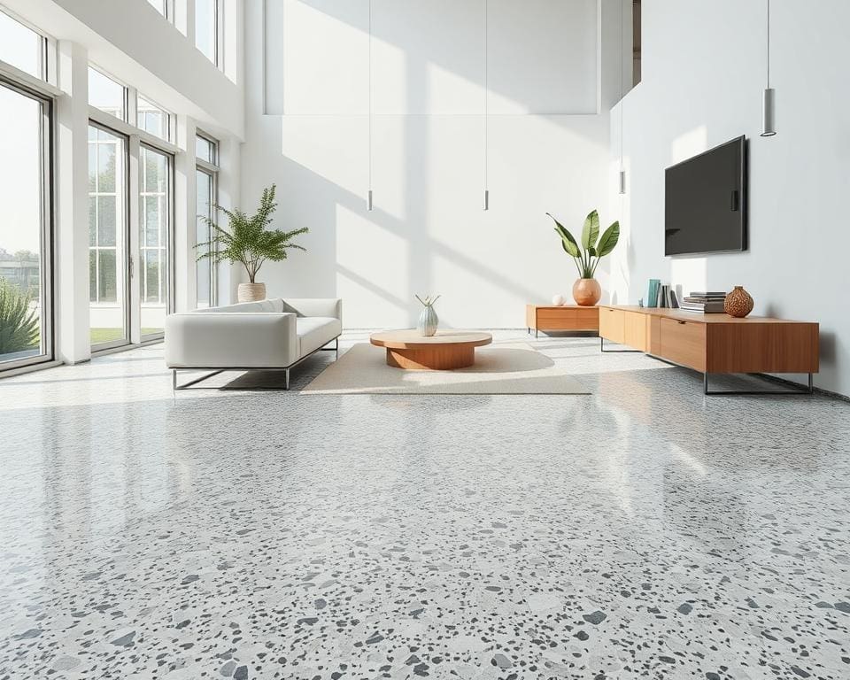 Is een terrazzo floor geschikt voor moderne interieurs?