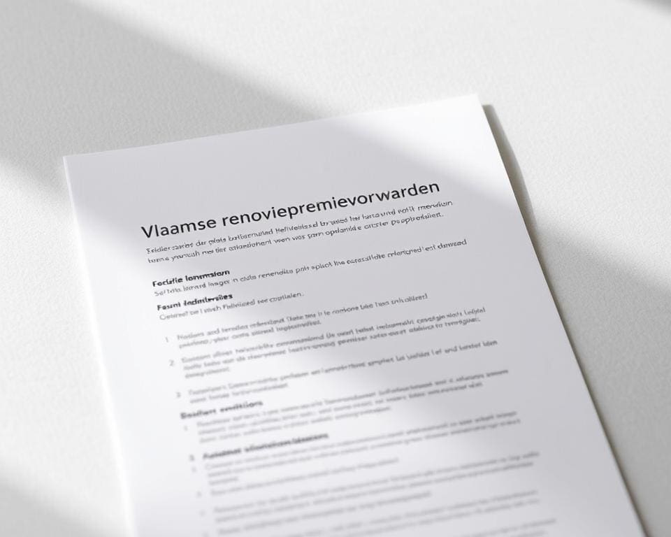 Vlaamse renovatiepremievoorwaarden