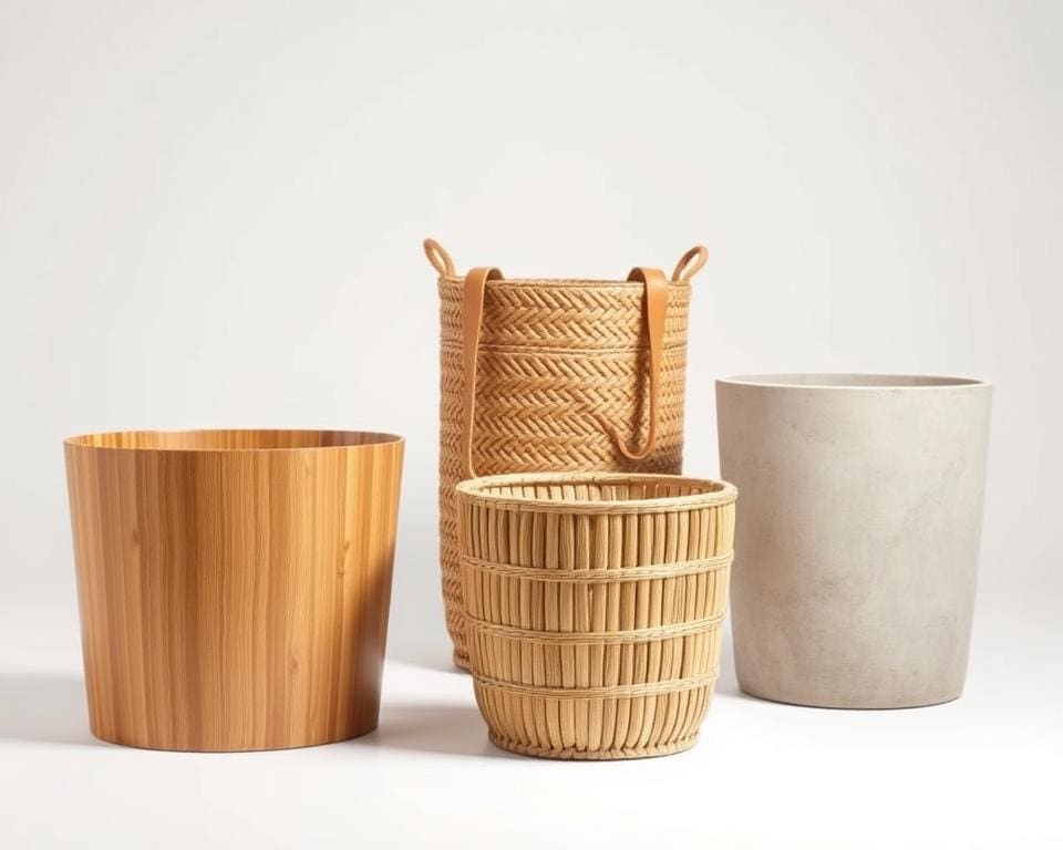Wat zijn alternatieven voor plastic afvalbakken?