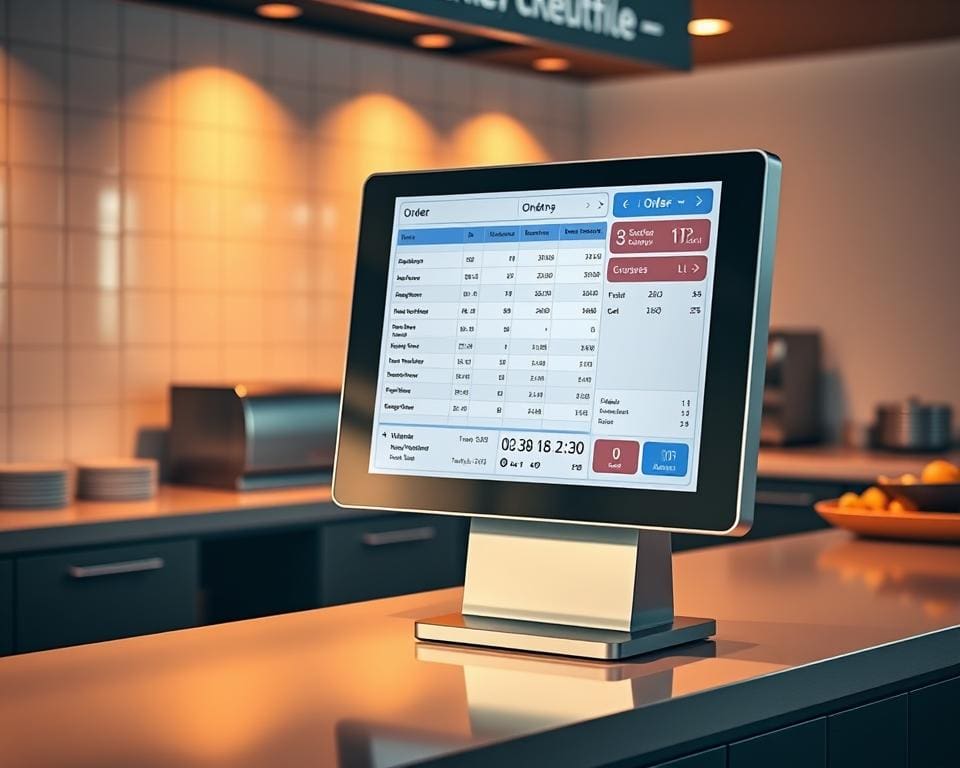kassasysteem met keukenmonitor