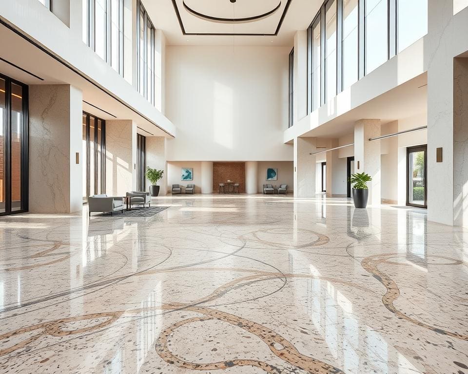 terrazzo vloer hal Zalmhaventoren-Nobello