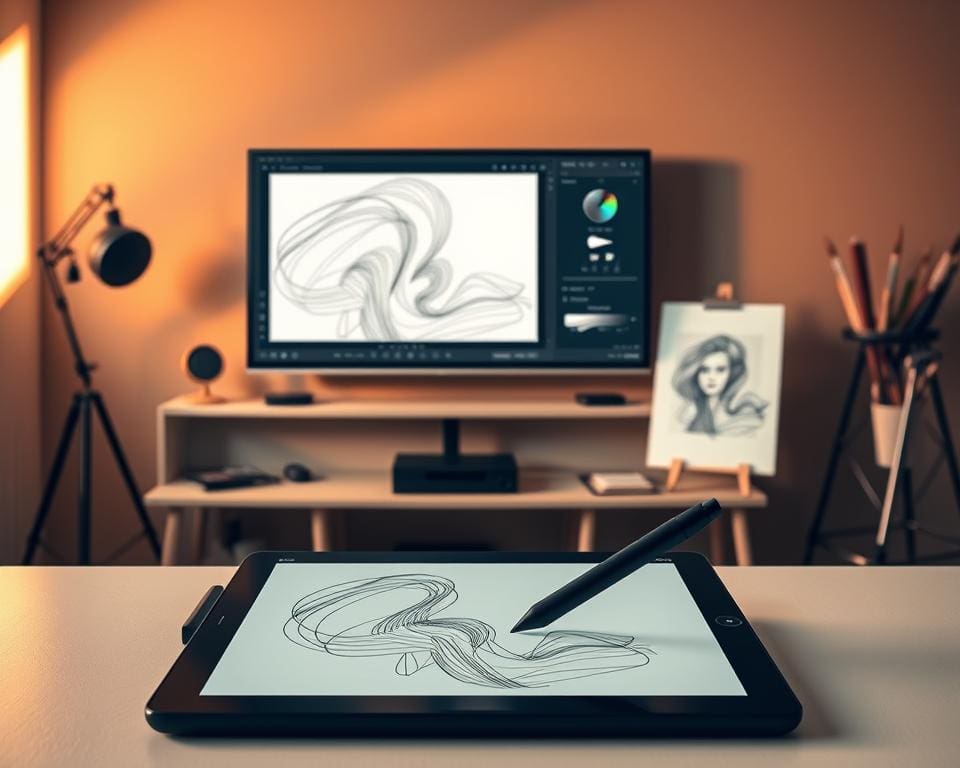 Welke app helpt bij lineart en inkten?