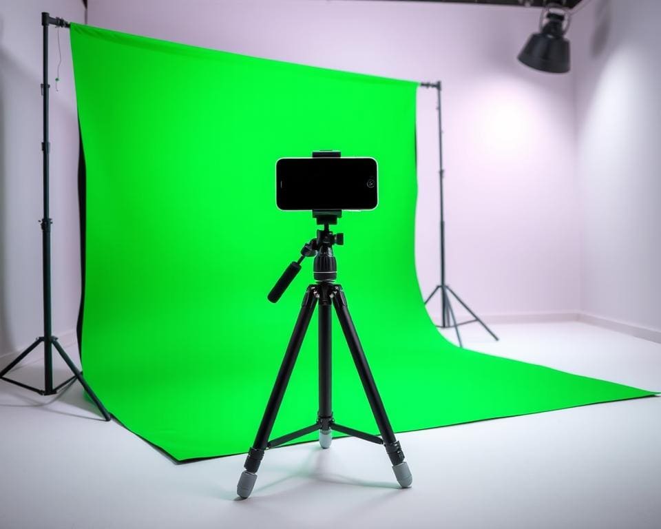 Welke gadget werkt als mobiel green screen?