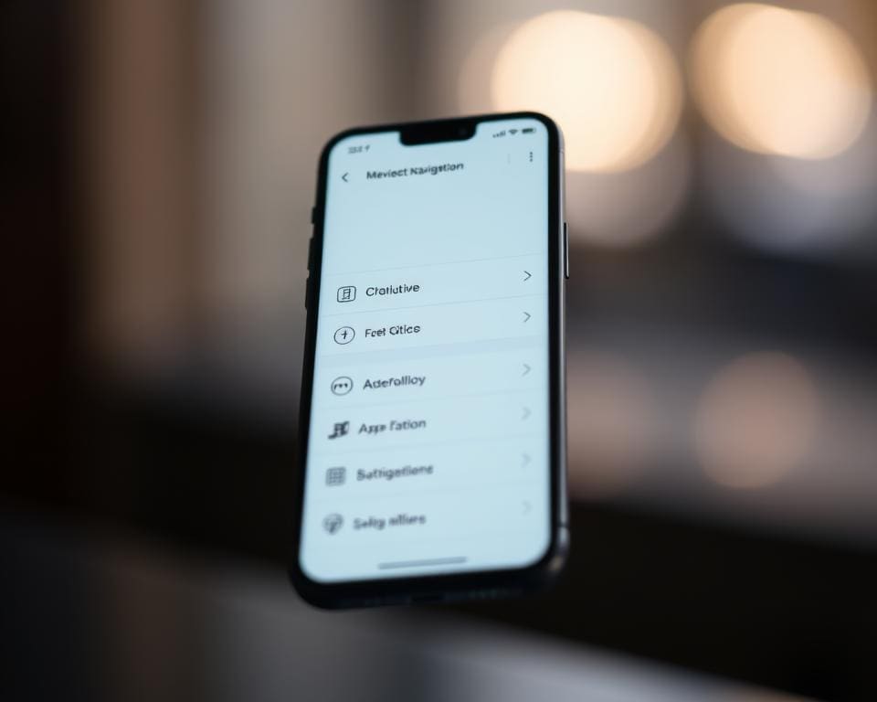mobiel navigatiemenu
