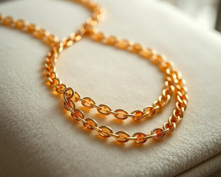 Hoe verzorg je een Amberz dubbele ketting goud?