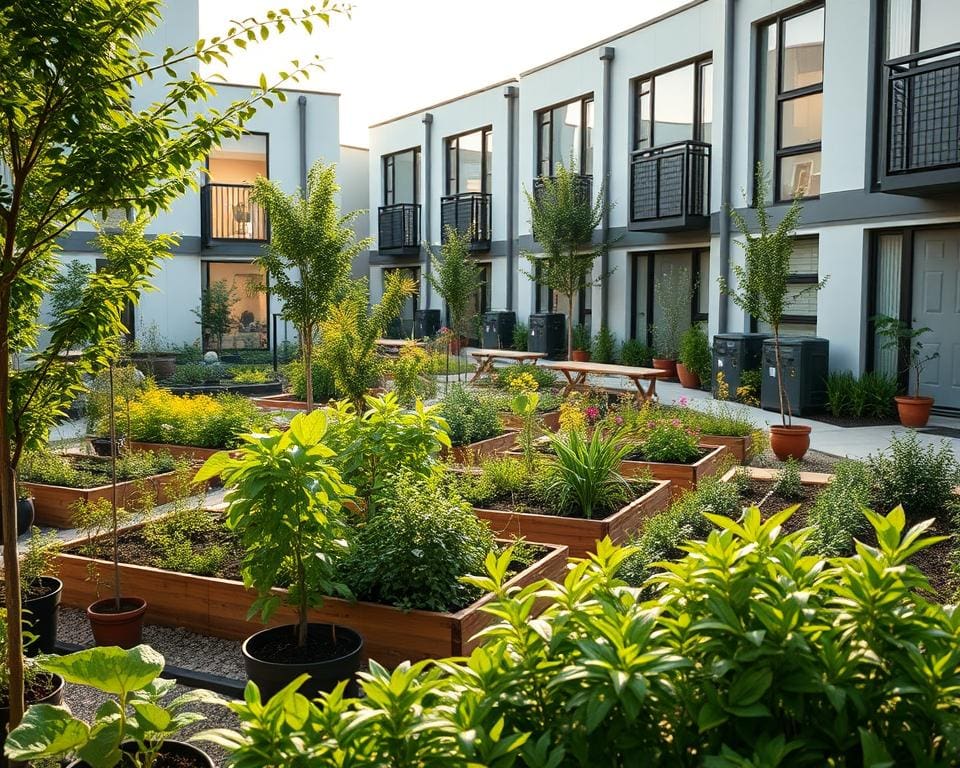 Wat zijn ideeën voor deelgroen in nieuwbouwprojecten?