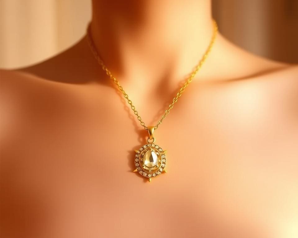 juiste gelegenheid dubbele ketting met hanger goud