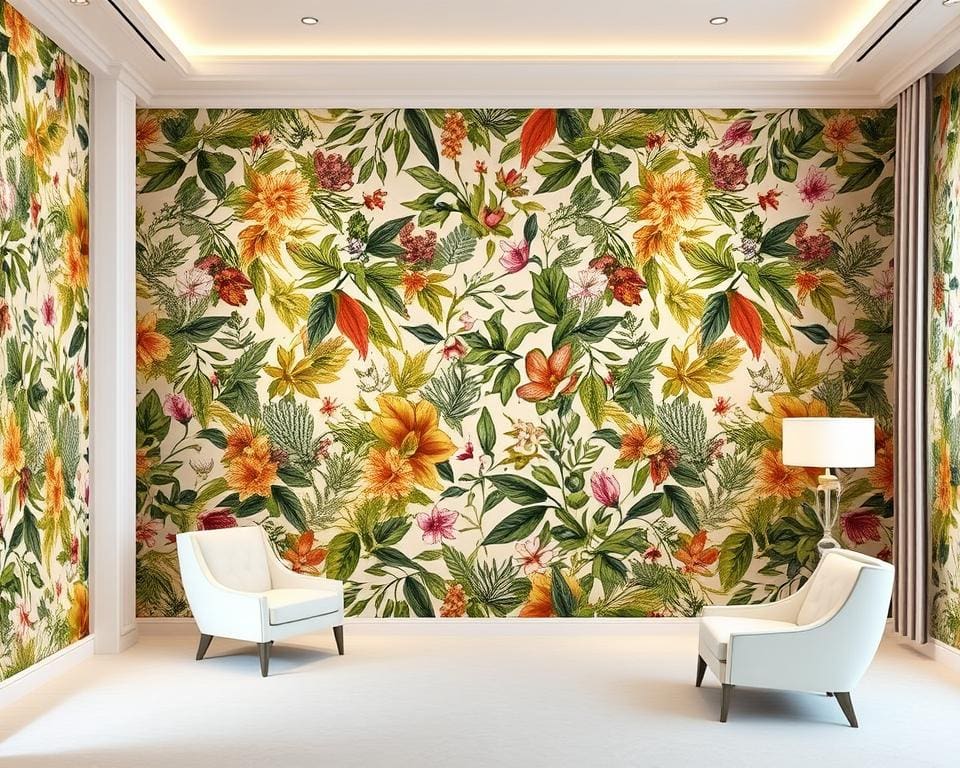 luxe behang met natuurlijke prints