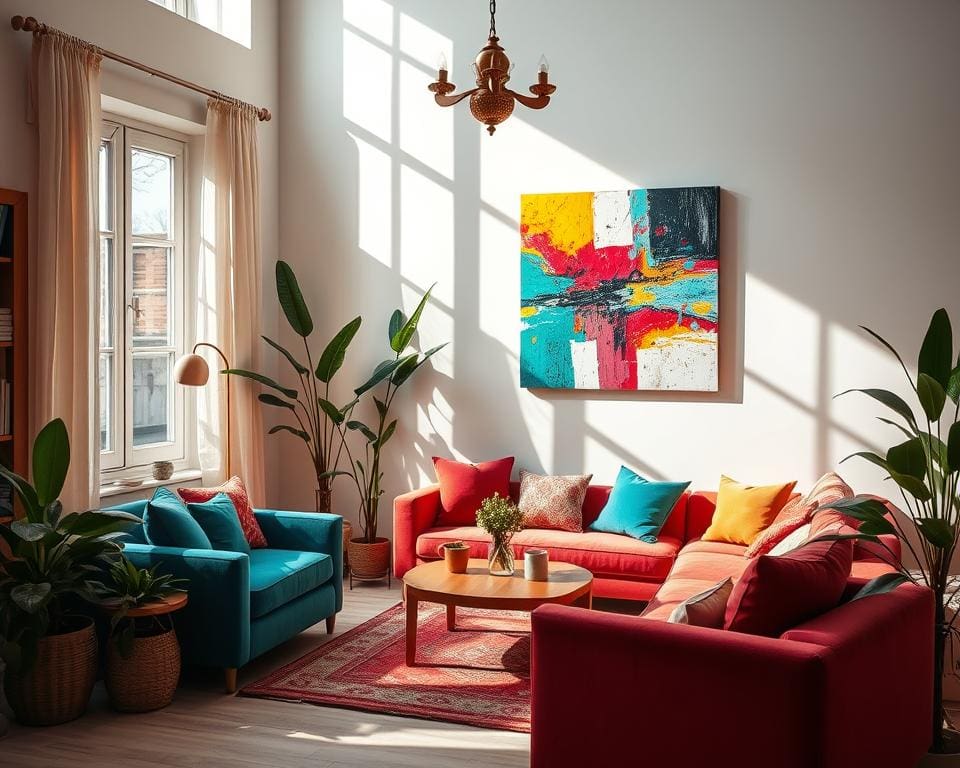 Waarmee breng je balans in een kleurrijk interieur?
