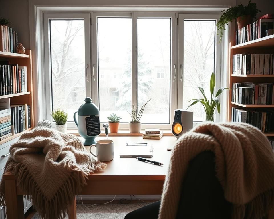 Hoe richt je een werkplek in voor koude maanden?