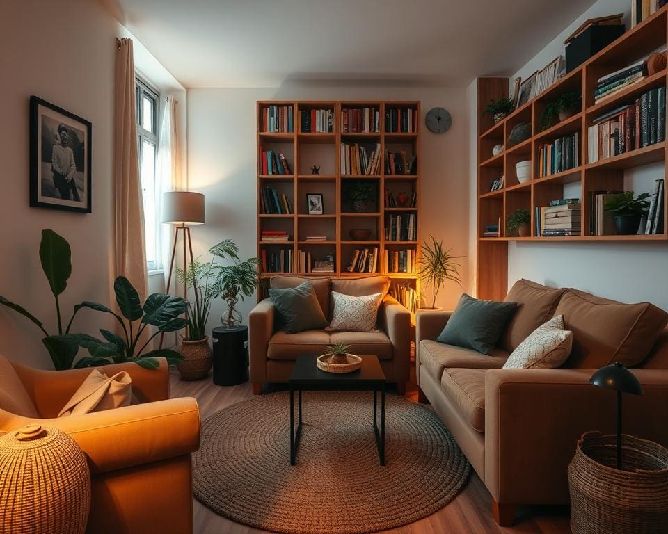 Warme sfeerideeën voor kleine woonkamers