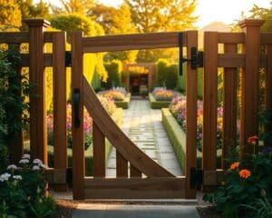 Wat maakt een houten of aluminium tuinpoort zo praktisch?
