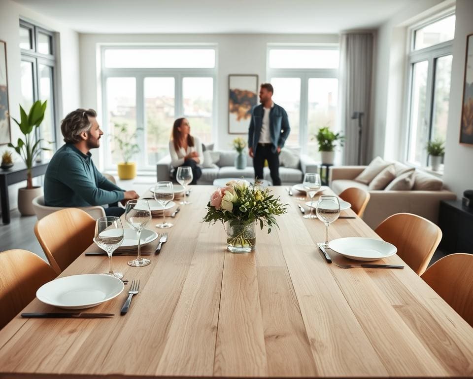 eettafel open leefruimte